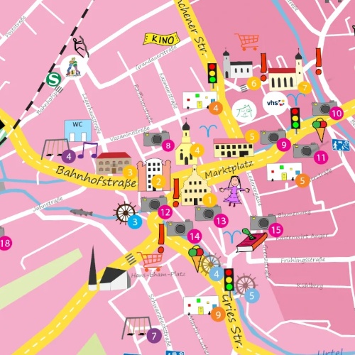 Bildausschnitt des Kinderstadtplans Grafing